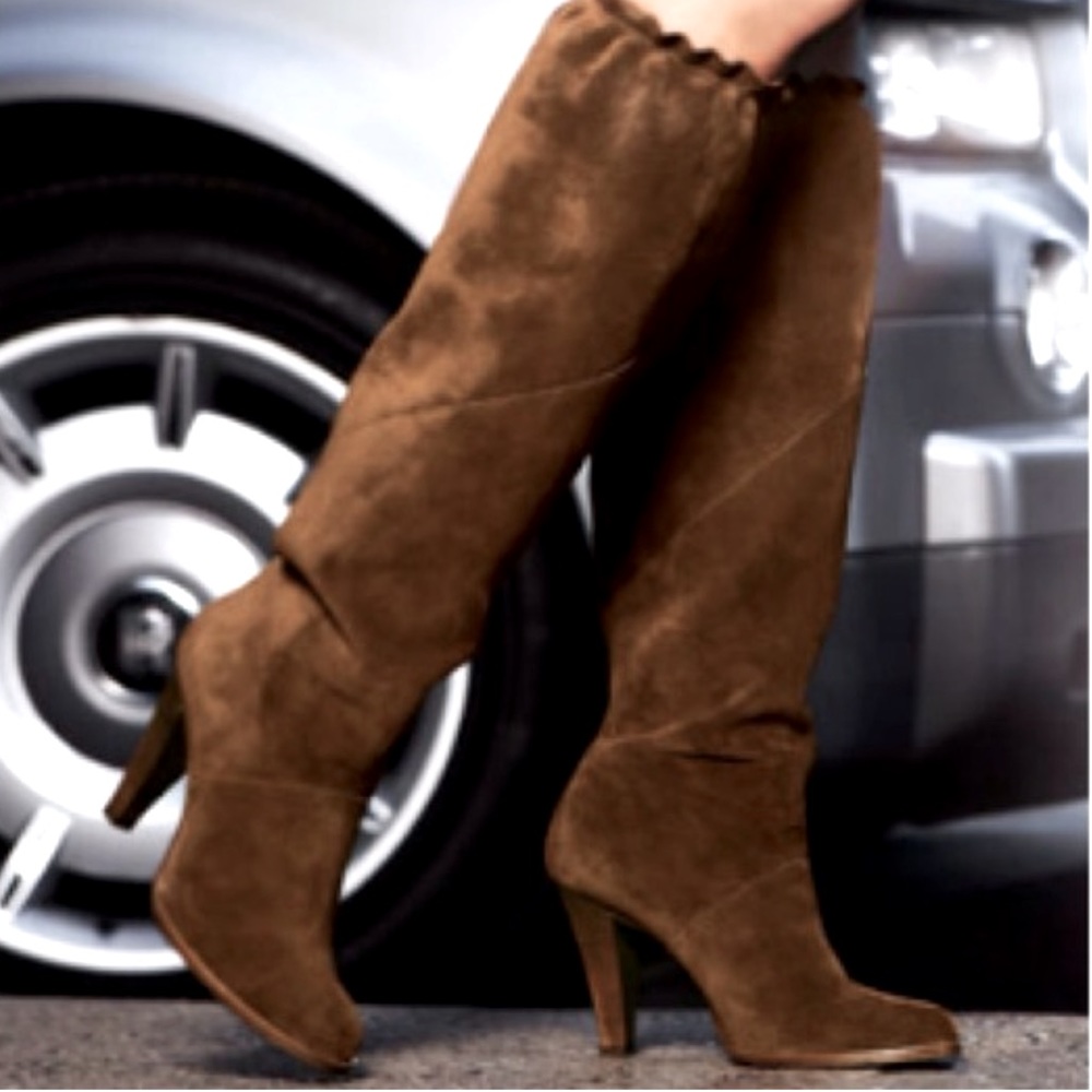 Michael Kors Olivia Chocolate Boots Size 7 - Picture 1 of 5